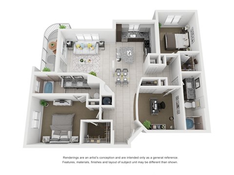 C1 1,458 Sq.Ft. Floor Plan at Moda North Bay Village, North Bay Village, FL